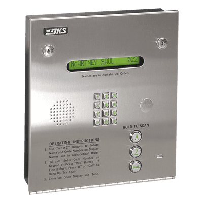 Control de acceso / Gabinete empotrable / 2 puertas / 3000 números telefónicos / 11 dígitos / Directorio LCD / Líneas analógicas y digitales
