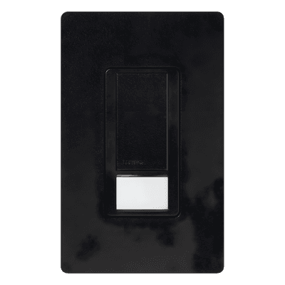 Switch con sensor de ocupación PIR / 5 A iluminación, 3 A ventilador / 120 V / unipolar o 3 vías / tecnología XCT / cobertura 81 m² / satinado Midnight