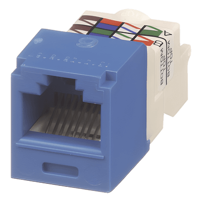 Conector Jack RJ45 Estilo TP, Mini-Com, Categoría 6, de 8 posiciones y 8 cables, Color Azul