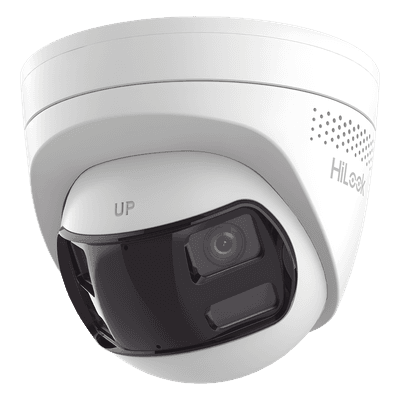 Cámara Turret IP / 8 Megapixel / Panorámica 180° / Dual Light 30 m (98.4 ft) / PoE / Audio Bidireccional / IP67