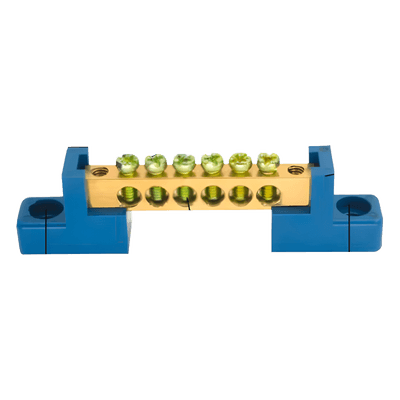 Terminal de Cableado Tipo Puente / 6 Orificios / 80 A / 750 V CA / 16 mm² / PP Retardante a la Flama / Tornillos M5