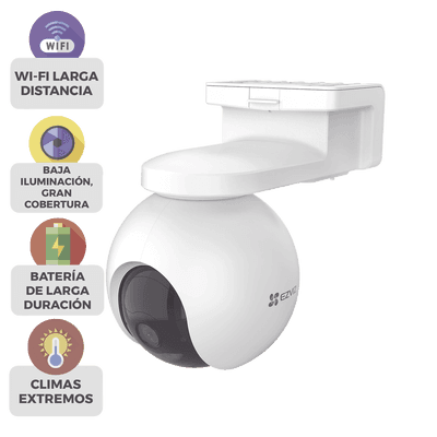 Cámara PT de Batería Recargable / 3 Megapixel / Wi-Fi / IR 15 m (49.2 ft) / Panel Solar 4.5 W / IP65