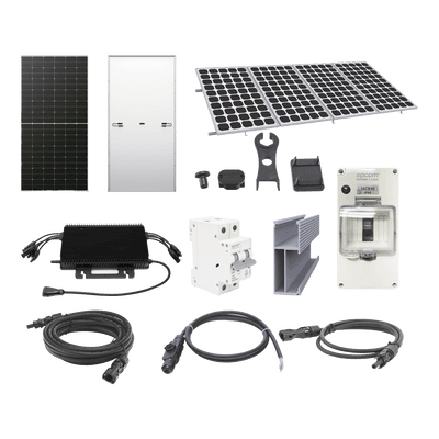 Kit Solar Interconexión / 2.2 kW Pico / 220 VCA / Microinversor 2 kW / 4 Módulos 575 W / Gabinete IP66 / Riel 4.4 m (14.4 ft)