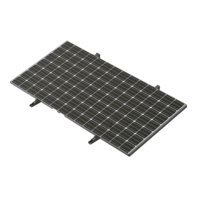 Montaje para Piso de Concreto / 1 Módulo Fotovoltaico / Aluminio Anodizado / Perfiles 35-40 mm / 450 a 660W