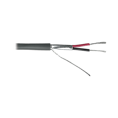 Cable para Alarma / 2x18 AWG / Blindado / Riser CMR / 305 m (1000 ft) / Gris