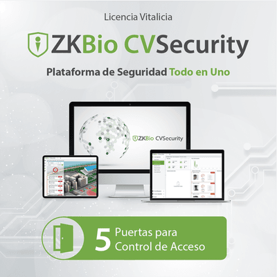 Licencia de Software / Control de Acceso / 5 Puertas / Vitalicia / Paneles InBioPro e InBio / Biométricos Green Label